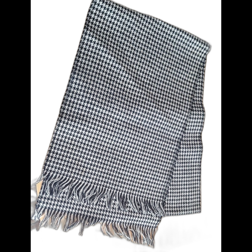Black & White Houndstooth Scarf